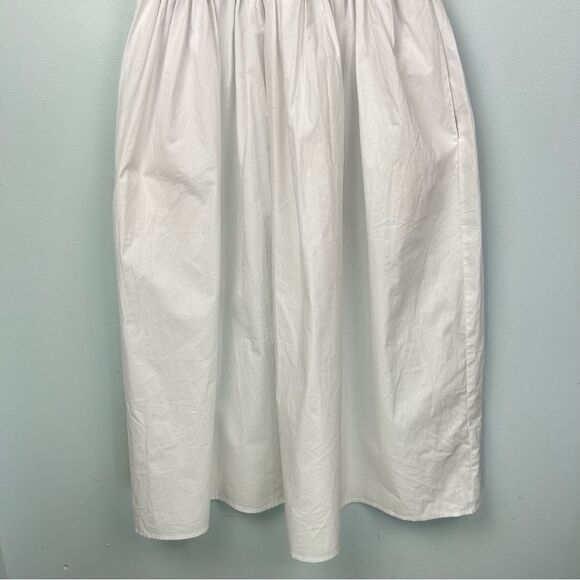 English Factory Smocked White Rainbow Midi Dress W/Pockets Adjustable Ties Sz M - Picture 5 of 16